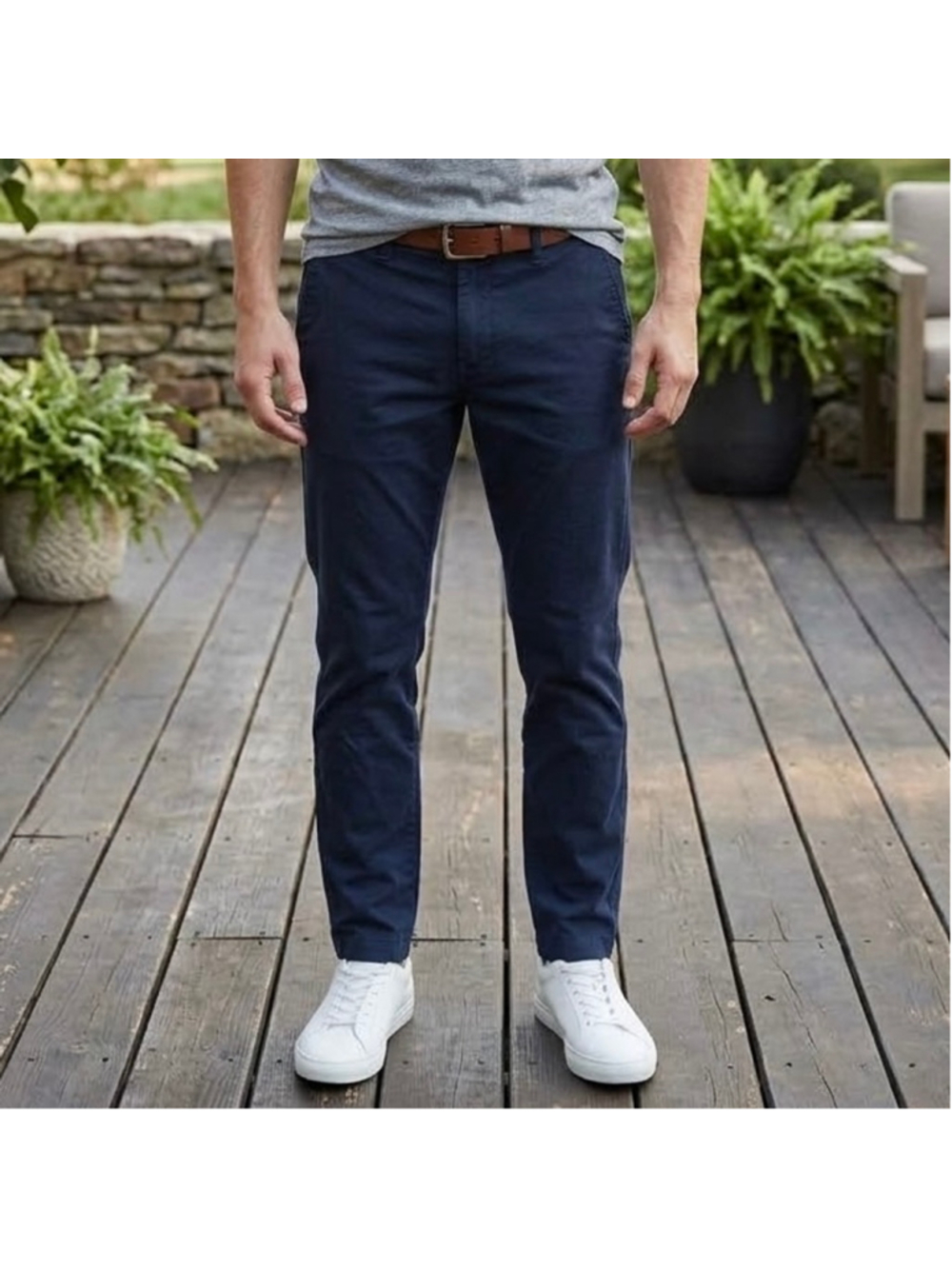 HOLLISTER Mens Chinos Advanced Stretch Super Skinny Navy Preppy Minimalist 32x30